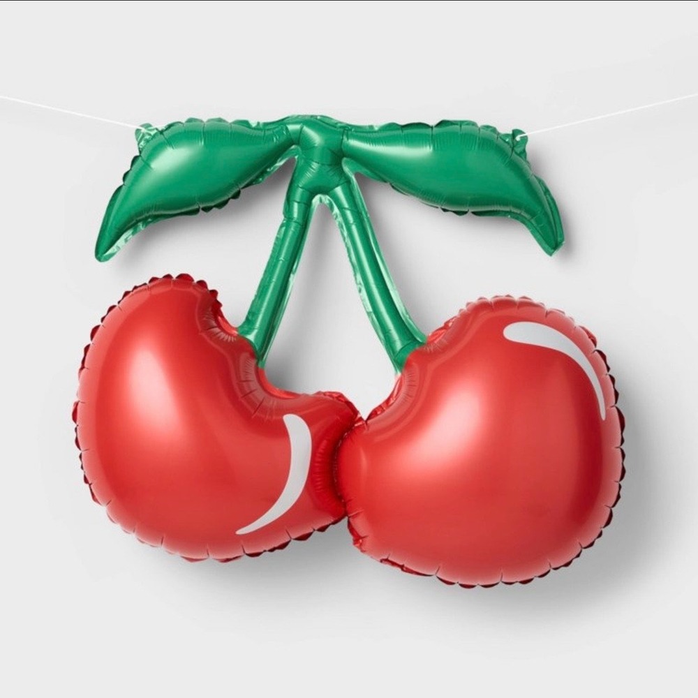 Spritz Cherry Foil Balloon 19.5 Inch Red Fruit Shape Party Decor New - Picture 2 of 5